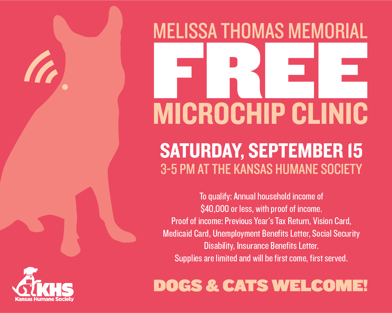Melissa Thomas Memorial Free Microchip Clinic